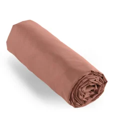 Drap Housse|EMINZA Drap housse percale de coton (90 x 200 cm) Cali Bois de rose Rose clair