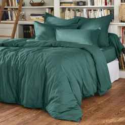 Drap Housse|EMINZA Drap housse percale de coton (180 x 200 cm) Cali Bleu canard