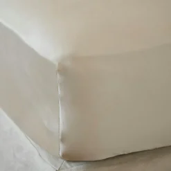 Drap Housse|EMINZA Drap housse satin de bambou (140 x 200 cm) Sienna Beige