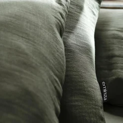 Drap Plat|EMINZA Drap plat gaze de coton (270 x 300 cm) Gaïa Vert romarin