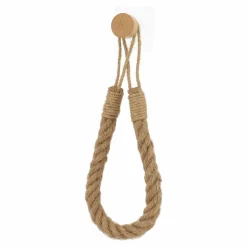 Accessoire Wc|TENDANCE Dérouleur de papier - porte serviette adhésif Easy Chic Corde Naturel