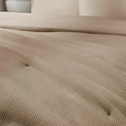 Couvre-Lit Et Édredon|EMINZA Edredon coton nid d'abeille (90 x 220 cm) Eva Ficelle