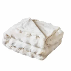 Couvre-Lit Et Édredon|EMINZA Edredon fausse fourrure (90 x 220 cm) Toronto Ivoire