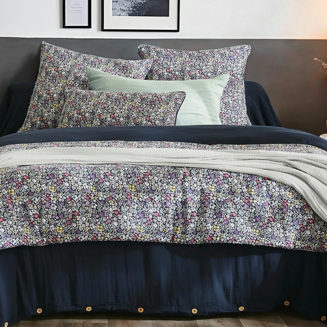 Couvre-Lit Et Édredon|EMINZA Edredon gaze de coton (90 x 200 cm) Elya Violet