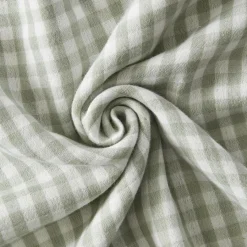 Couvre-Lit Et Édredon|EMINZA Edredon gaze de coton (90 x 200 cm) Gaïa vichy Vert Eucalyptus