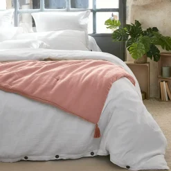 Couvre-Lit Et Édredon|EMINZA Edredon gaze de coton (150 x 150 cm) Gaïa Rose Pêche