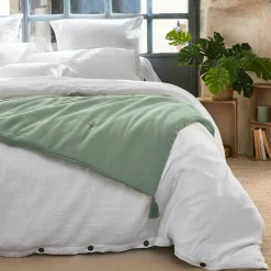 Couvre-Lit Et Édredon|EMINZA Edredon gaze de coton (90 x 200 cm) Gaïa Vert Eucalyptus