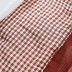 Couvre-Lit Et Édredon|EMINZA Edredon gaze de coton (90 x 200 cm) Gaïa vichy Terracotta