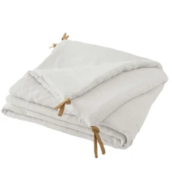 Couvre-Lit Et Édredon|EMINZA Edredon lin lavé (90 x 200 cm) Louise Blanc