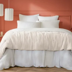 Couvre-Lit Et Édredon|EMINZA Edredon quadruple gaze de coton (90 x 220 cm) Victoria x Gaïa pampa Beige