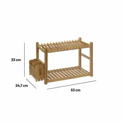 Egouttoir, Planche À Découper|5 Five Simply Smart Egouttoir en bambou 2 niveaux (53 x 24 cm) Siao Naturel Bois