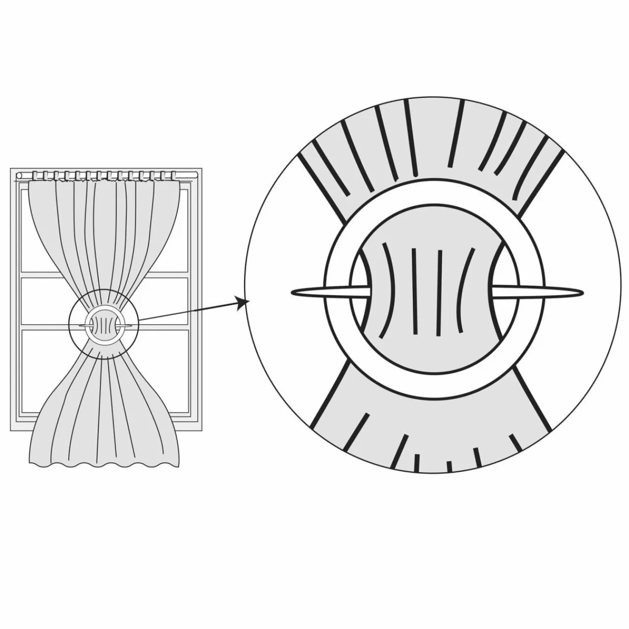 Embrasse, Pince Et Anneaux|LUANCE Embrasse rideau Mirza e Gris