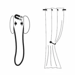 Embrasse, Pince Et Anneaux|LUANCE Embrasse rideau Newport Chrome Gris