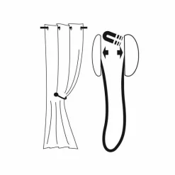 Embrasse, Pince Et Anneaux|LUANCE Embrasse rideau Newport Noire Argent