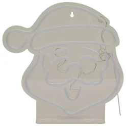 Déco Et Objet De Noël|Déco Et Objet Lumineux|JJA Enseigne lumineuse USB (H35 cm) Néon Tête de Père Noël Multicolore