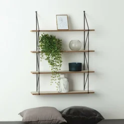 Étagère Murale|ATMOSPHERA Etagère murale 4 niveaux (60 x H80 cm) Iris Noir