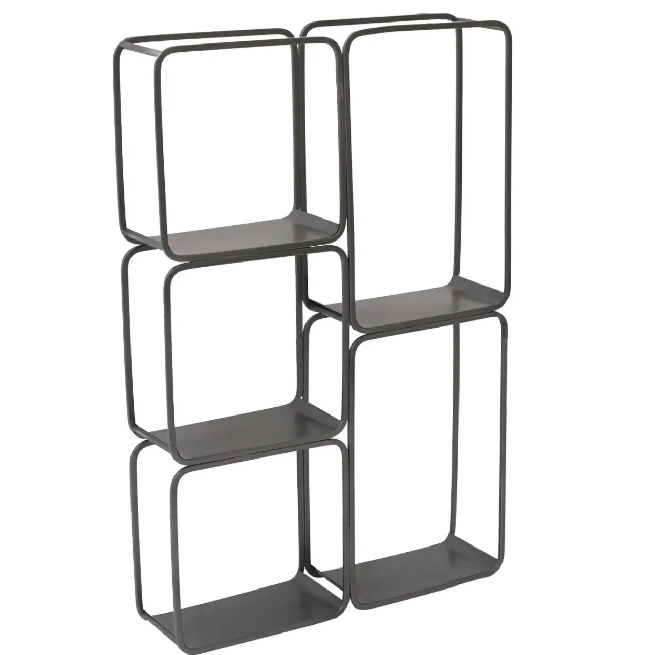 Étagère Murale|EMINZA Etagère murale en métal 5 niveaux (H 77cm) Rétro Gris Anthracite