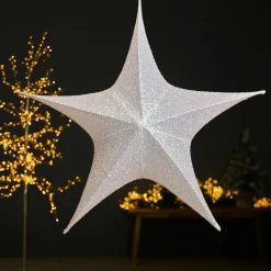 Déco Et Objet De Noël|KAEMINGK Etoile de Noël à suspendre (D65 cm) Christmas pailleté Irisé Blanc irisé