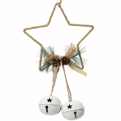 Décoration De Sapin|KAEMINGK Etoile de Noël à suspendre (H22 cm) Grelots Naturel