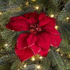 Décoration De Sapin|KAEMINGK Fleur décorative sur pince (D24 cm) Bella Rouge