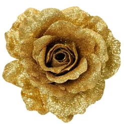 Décoration De Sapin|KAEMINGK Fleur décative sur pince (D12 cm) Scintillant Or