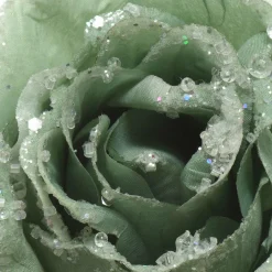 Décoration De Sapin|KAEMINGK Fleur décorative sur pince pailletée (D14 cm) Vert sauge