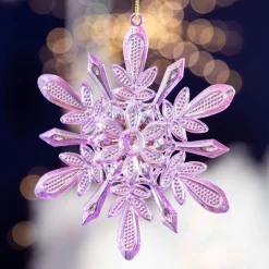 Décoration De Sapin|KAEMINGK Flocon de Neige à suspendre (H14 cm) Glacé Violet