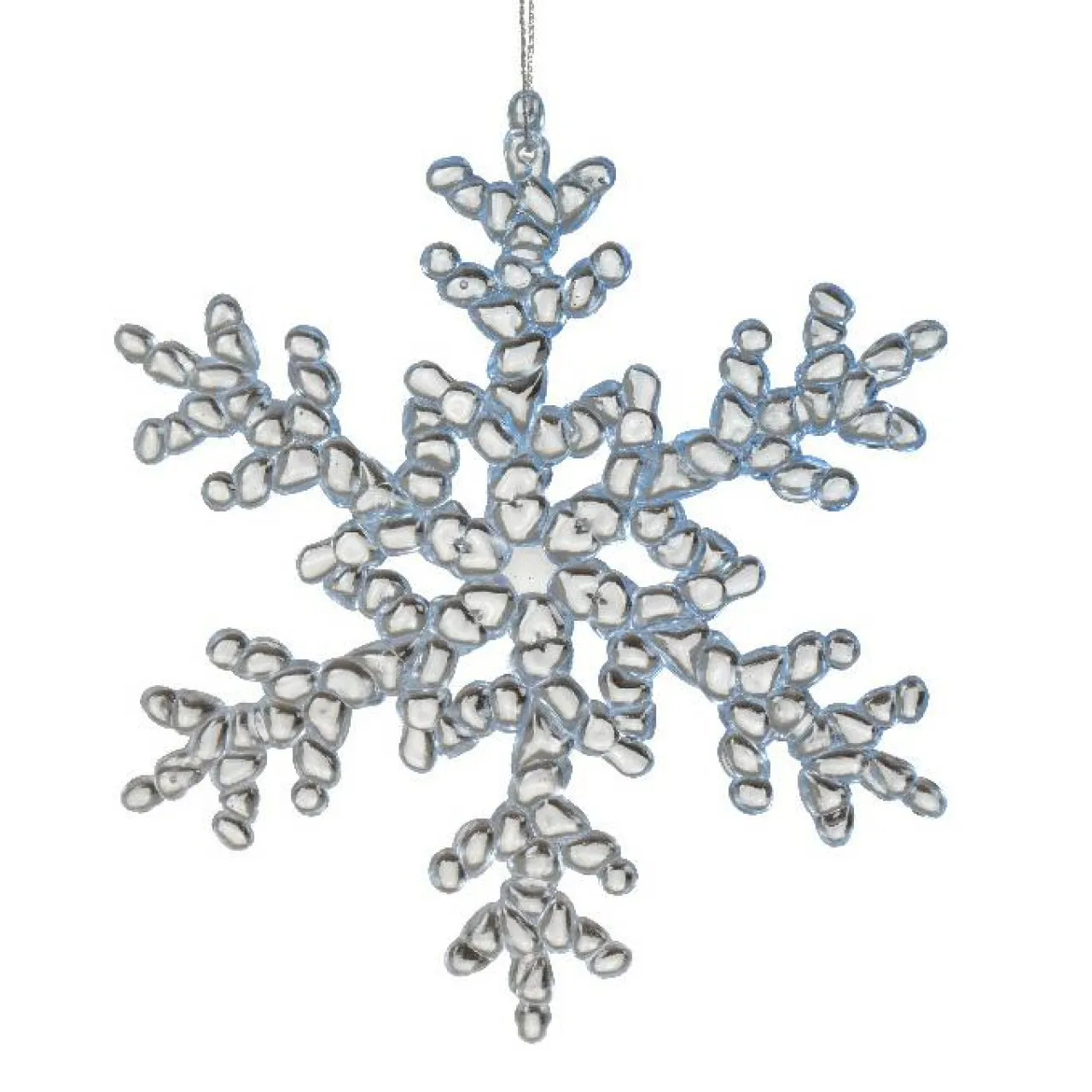 Décoration De Sapin|KAEMINGK Flocon de Noël à suspendre (H15 cm) Givré Transparent Bleu Ciel