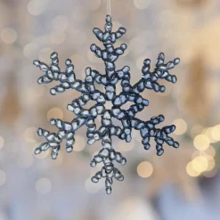 Décoration De Sapin|KAEMINGK Flocon de Noël à suspendre (H15 cm) Givré bleuté Transparent