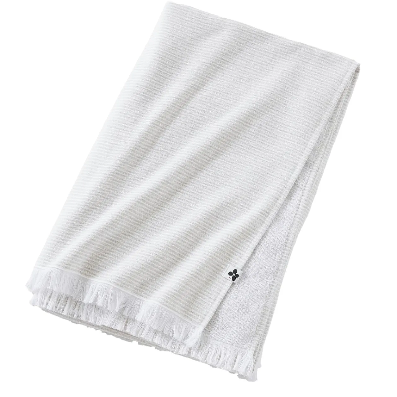 Linge De Bain|Fouta|L'effet papillon Fouta coton et éponge (95 x 180 cm) Naël sable Beige