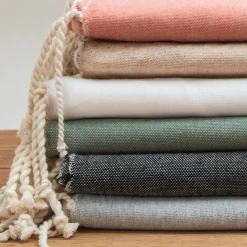 Linge De Bain|Fouta| Fouta coton recyclé (100 x 200 cm) Sunshine Corail Orange