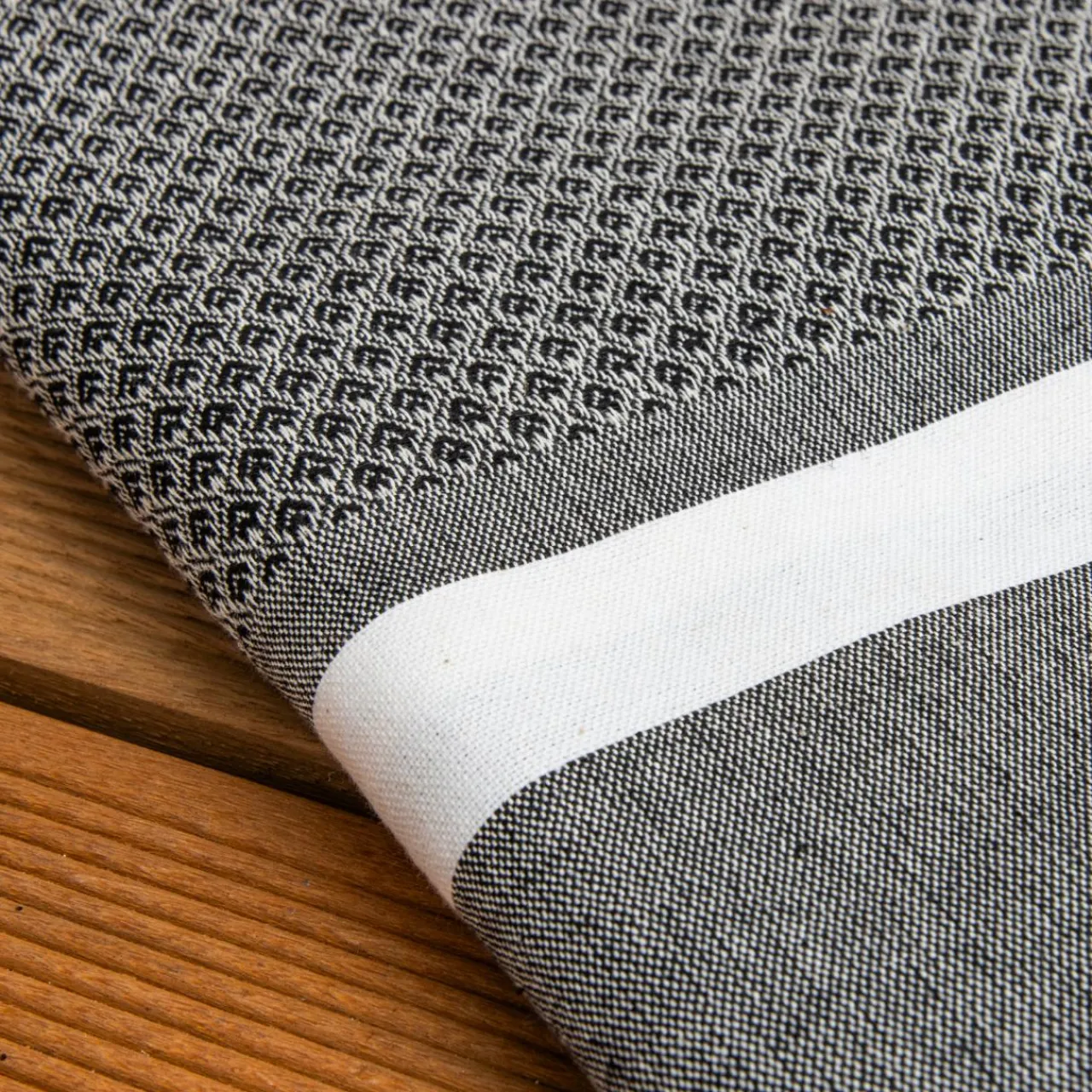 Linge De Bain|Fouta| Fouta coton recyclé (100 x 200 cm) Selma e Noir