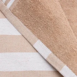 Linge De Bain|Fouta| Fouta coton recyclé doublé éponge (100 x 200 cm) Coralia Beige