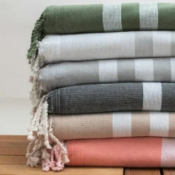 Linge De Bain|Fouta| Fouta coton recyclé doublé éponge (100 x 200 cm) Coralia Beige