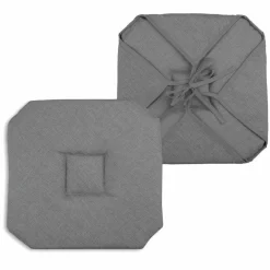 Galette De Chaise|STOF Galette de chaise carrée à rabats (40 x 40 cm) Béa Anthracite Gris foncé