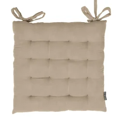 Galette De Chaise|EMINZA Galette de chaise carrée gaze de coton (40 x 40 cm) Gaïa Ficelle