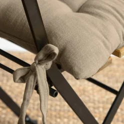 Galette De Chaise|EMINZA Galette de chaise carrée gaze de coton (40 x 40 cm) Gaïa Ficelle