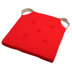 Galette De Chaise|LOVELY CASA Galette de chaise carrée scratch (38 x 38 cm) Duo Rouge
