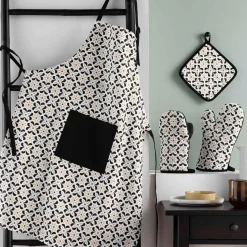 Accessoire Cuisine|douceur d'intu017drieur Gant de cuisine ambidextre en coton (30 x 18 cm) Solaris Noir