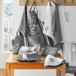 Accessoire Cuisine|douceur d'intu017drieur Gant de cuisine coton (24.5 x 14.5 cm) Grand Chef Gris