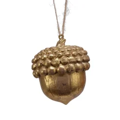 Décoration De Sapin|KAEMINGK Gland de Noël à suspendre (H8 cm) Vieux Chêne Or