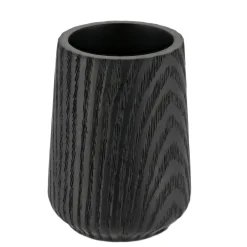 Accessoire Salle De Bain|TENDANCE Gobelet en résine effet bois Scandi Noir
