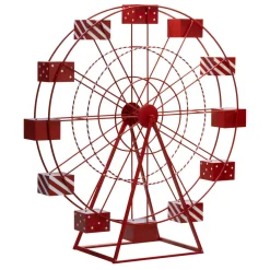 Personnage, Objet Grand Format|Déco Et Objet De Noël|JJA Grande roue en métal Géante (H170 cm) Fête foraine Rouge
