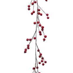 Guirlande En Sapin Artificiel|KAEMINGK Guirlande de Baie laquée (150 cm) Elycia Rouge