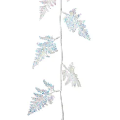 Guirlande En Sapin Artificiel|KAEMINGK Guirlande de feuille (110 cm) Fougère Royale Irisée Blanc irisé