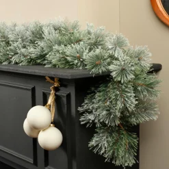 Sapin Grande Taille|Guirlande En Sapin Artificiel|KAEMINGK Guirlande de sapin (270 - D25 cm) Bromley Vert enneigé Sapin enneigé