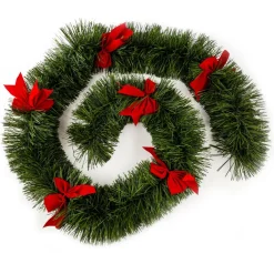 Sapin Grande Taille|Guirlande En Sapin Artificiel|Feeric Lights & Christmas Guirlande de sapin (270 cm) Noeux Rouge