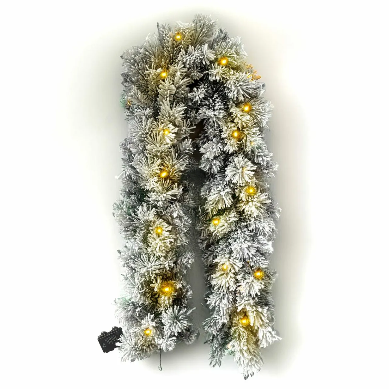 Sapin Grande Taille|Guirlande En Sapin Artificiel|EMINZA Guirlande de sapin lumineuse (180 cm - D25) Edmonton Vert enneigé et blanc chaud Sapin enneigé lumineux