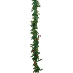 Guirlande En Sapin Artificiel|JJA guirlande de sapin lumineuse à piles (180 cm) Wister baies et pommes de pin Sapin vert lumineux