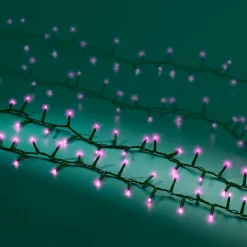 Guirlande Lumineuse|KAEMINGK Guirlande lumineuse 16 m 750 LED câble vert Luxe Rose Rose - câble vert